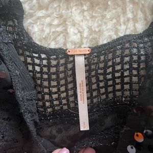 Black sequins & mesh crop top 💕Free people 💕